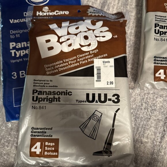 Panasonic Type U & U3 Upright Vacuum Cleaner Bags 20 New Bags With Vac Belt - Picture 3 of 5